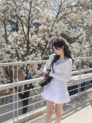 Ribbon lace sleeveless top (4 colors)