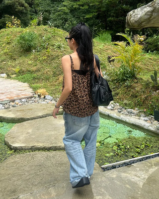 2-Way Belt Studded Leather Big Tote Bag