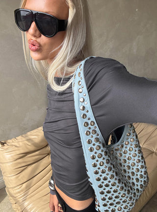 In The Crowd Shoulder Bag Blue  Silver