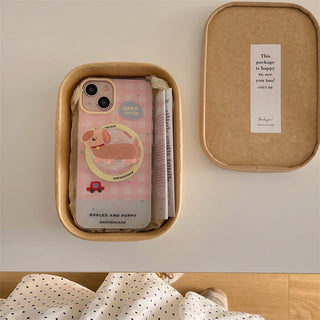 dachshund magnetic suction iPhone Case + dachshund holder