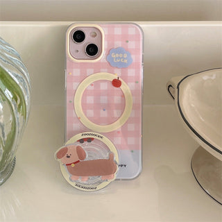 dachshund magnetic suction iPhone Case + dachshund holder