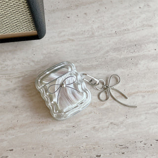 high-grade feather bowknot for airpods