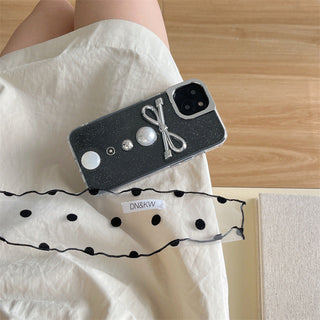 high-grade pearl bow iPhone Case