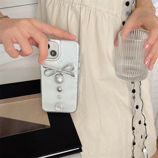 high-grade pearl bow iPhone Case
