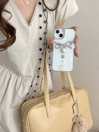 high-grade pearl bow iPhone Case