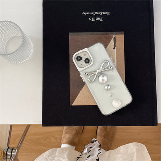 high-grade pearl bow iPhone Case