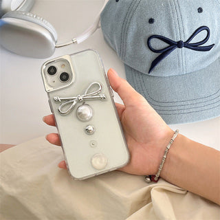 high-grade pearl bow iPhone Case