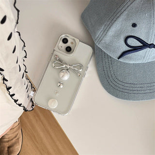 high-grade pearl bow iPhone Case