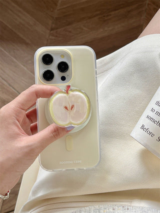 double-layer magnetic green apple for iPhone Case + Stand
