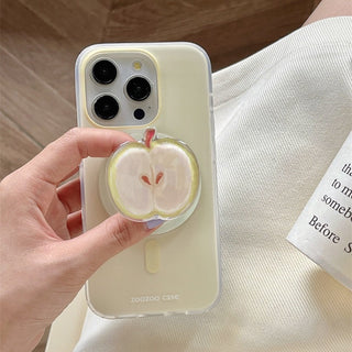 double-layer magnetic green apple for iPhone Case + Stand