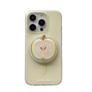 double-layer magnetic green apple for iPhone Case + Stand