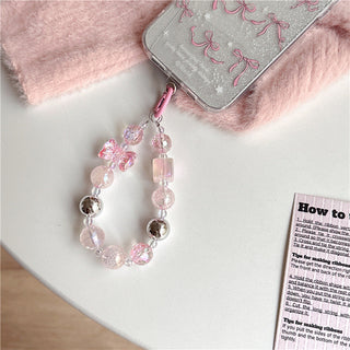 Glitter full screen bow for iPhone Case + bead chain