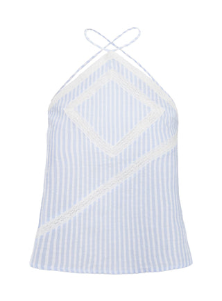 Jezabele Halter Top Blue Stripe