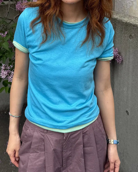 Tencel Layered Half T-Shirt
