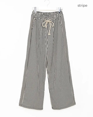 Striped wide-leg pants