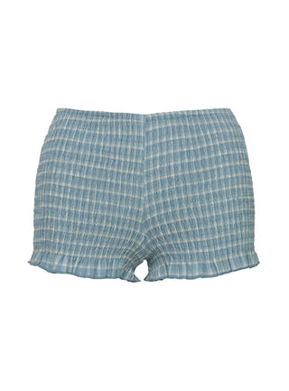 Jukebox Shirred Micro Shorts Blue