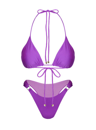 Kennedie Shine High Cut Ring Bikini Bottoms Purple
