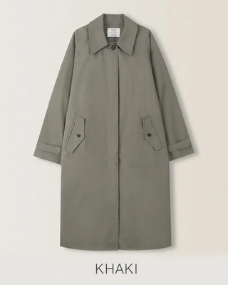 (2 colors) Pleated single trench coat