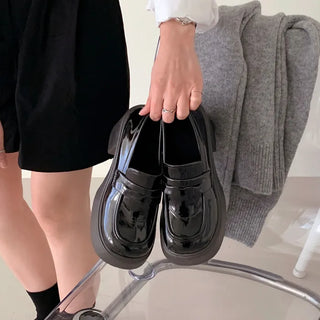 0493 Platform Loafers with Heels (2 colors)