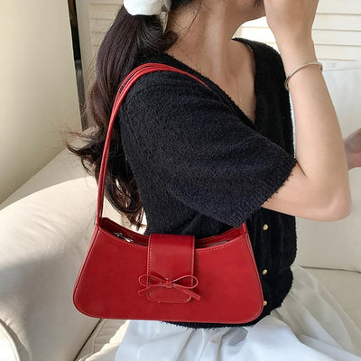 Ballet Core Ribbon Baguette Shoulder Bag