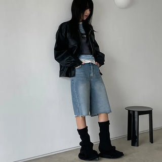 cutting burmuda denim pants (s/m)