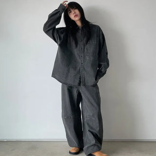[unisex] pigment herringbone shirt (4c)