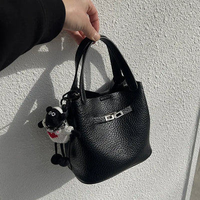 Leather buckle 2-way tote bag (6 colors)