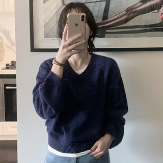 (Over 10,000 sold) V-neck knit - 5 colors