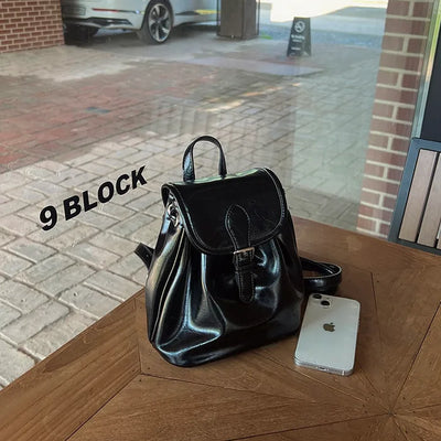 Wrinkle Buckle Bucket Mini Backpack (5 colors)