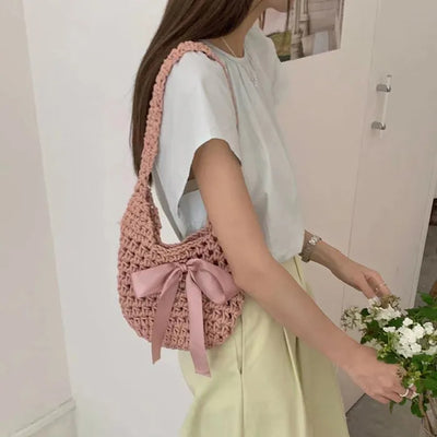 Ribbon Ballet Core Knit Tote Bag (5 colors)