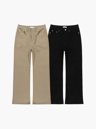 Wide bootcut chino pants