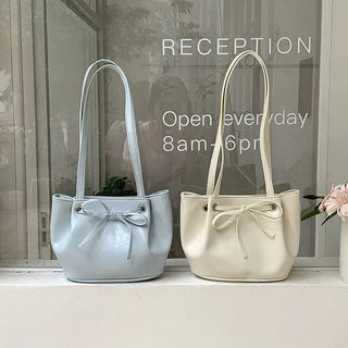 Ribbon Ballet Core Wrinkle Leather Tote Bag (6 colors)