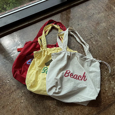 [Nylon] Lettering String Eco Bag (5 colors)