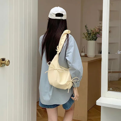 [5 colors] Ribbon Ballet Core Shirring Laser Tote Bag/Shoulder Bag