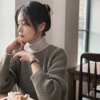 Fleece-lined turtleneck top (11 colors)