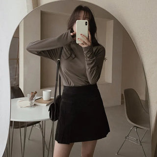 Fleece-lined turtleneck top (11 colors)