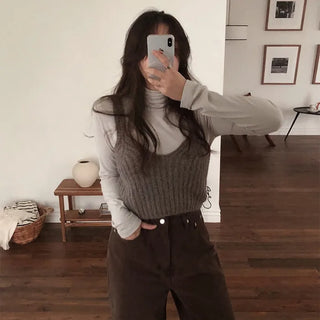 Fleece-lined turtleneck top (11 colors)