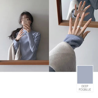 (Slim Fit/Basic Fit) Turtleneck T-Shirt - 7 Colors