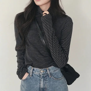 Striped turtleneck