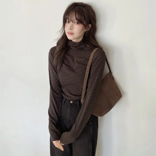 Striped turtleneck
