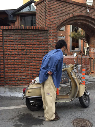 Mark strap wide pants