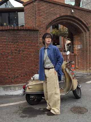 Mark strap wide pants