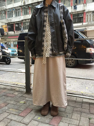 Satin long skirt