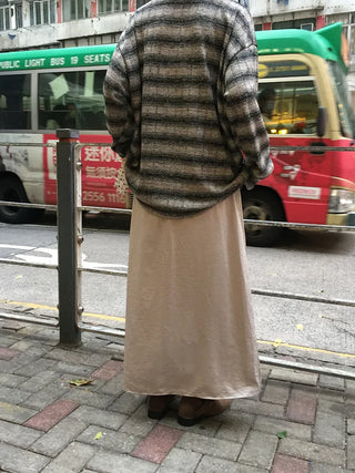 Satin long skirt