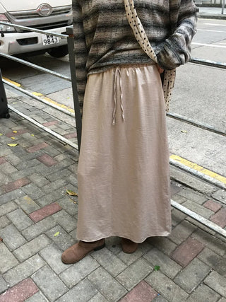 Satin long skirt