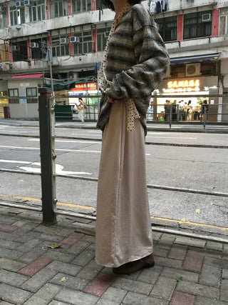 Satin long skirt