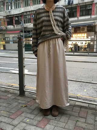 Satin long skirt