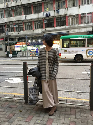 Satin long skirt
