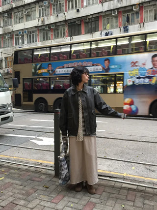 Satin long skirt