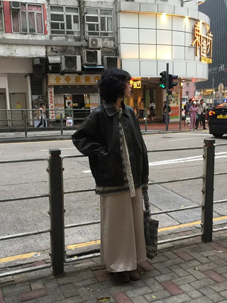 Satin long skirt